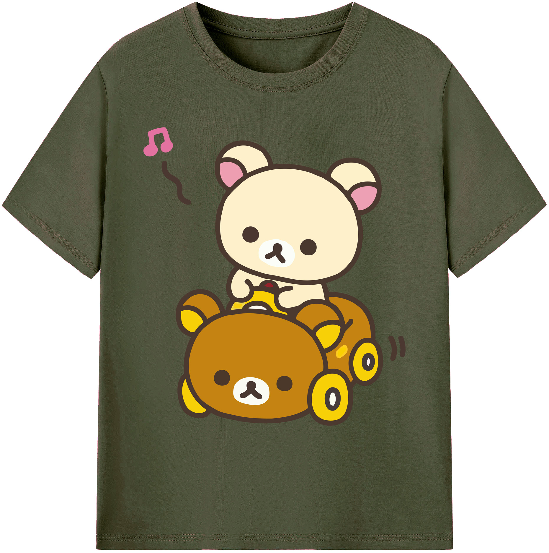 （画像用） リラックマ リラックマ キイロイトリ Rilakkuma Korilakkuma Kiiroitori 綿100％ メンズ半袖Tシャツ｜肌触りやわらか＆通気性
